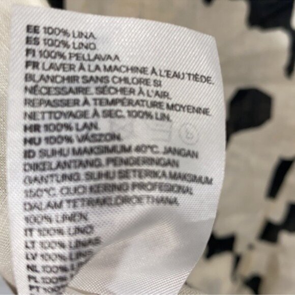 H&M Women Linen Tank Cami Button Up Large Lagom Artsy Beachy Lagenlook Cream NWT - Picture 7 of 8